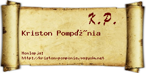 Kriston Pompónia névjegykártya